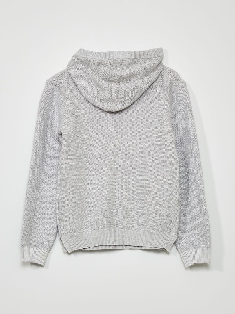 Pull à capuche et poche kangourou Gris - Kiabi