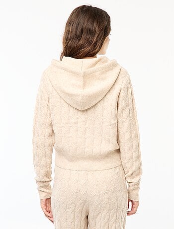 Pull à capuche torsadé