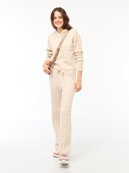 Pull à capuche torsadé - Kiabi