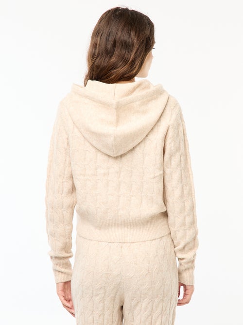 Pull à capuche torsadé - Kiabi