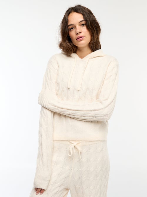 Pull à capuche torsadé - Kiabi