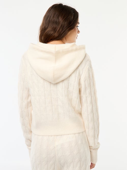 Pull à capuche torsadé - Kiabi