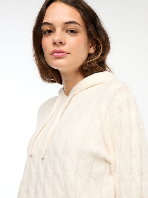 Pull à capuche torsadé - Kiabi