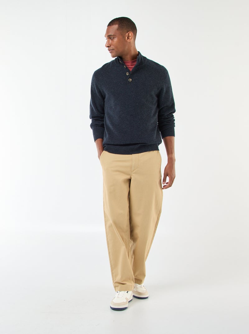 Pull à col camionneur Bleu - Kiabi