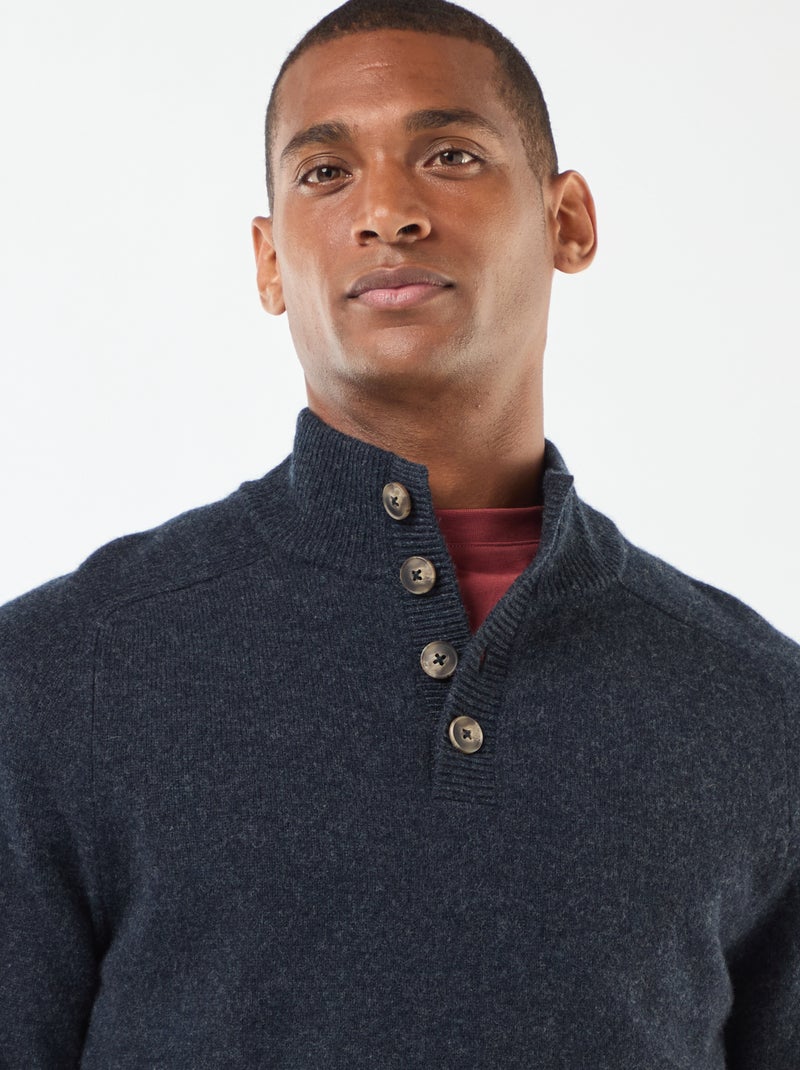 Pull à col camionneur Bleu - Kiabi