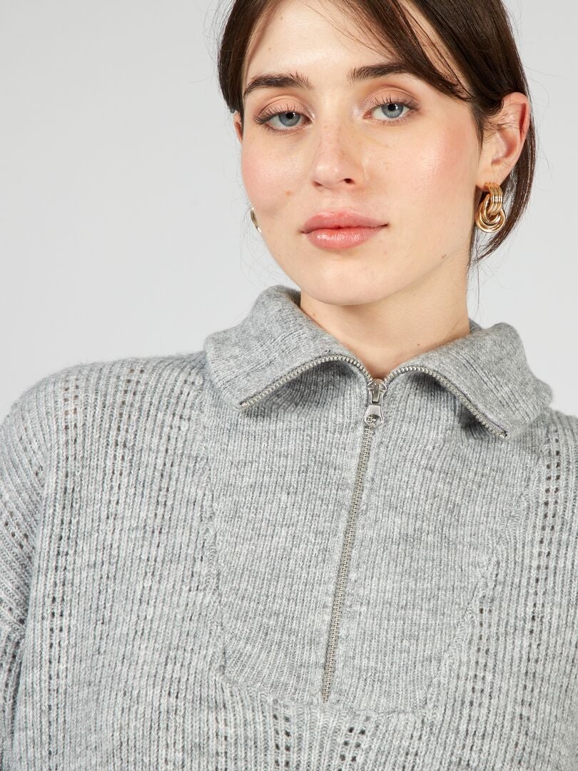 Pull Col montant 1/2 zippé femme Peak Mountain Acharlito - Textile Femme - Randonnée