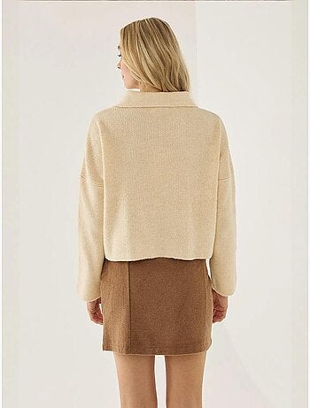Pull à col chemise coupe décontractée