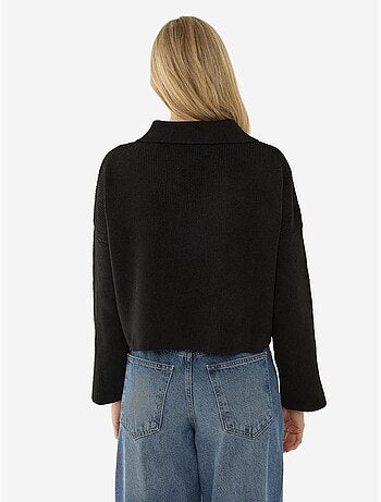 Pull à col chemise coupe décontractée