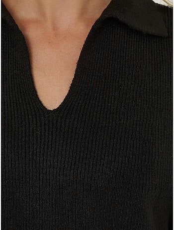 Pull à col chemise coupe décontractée