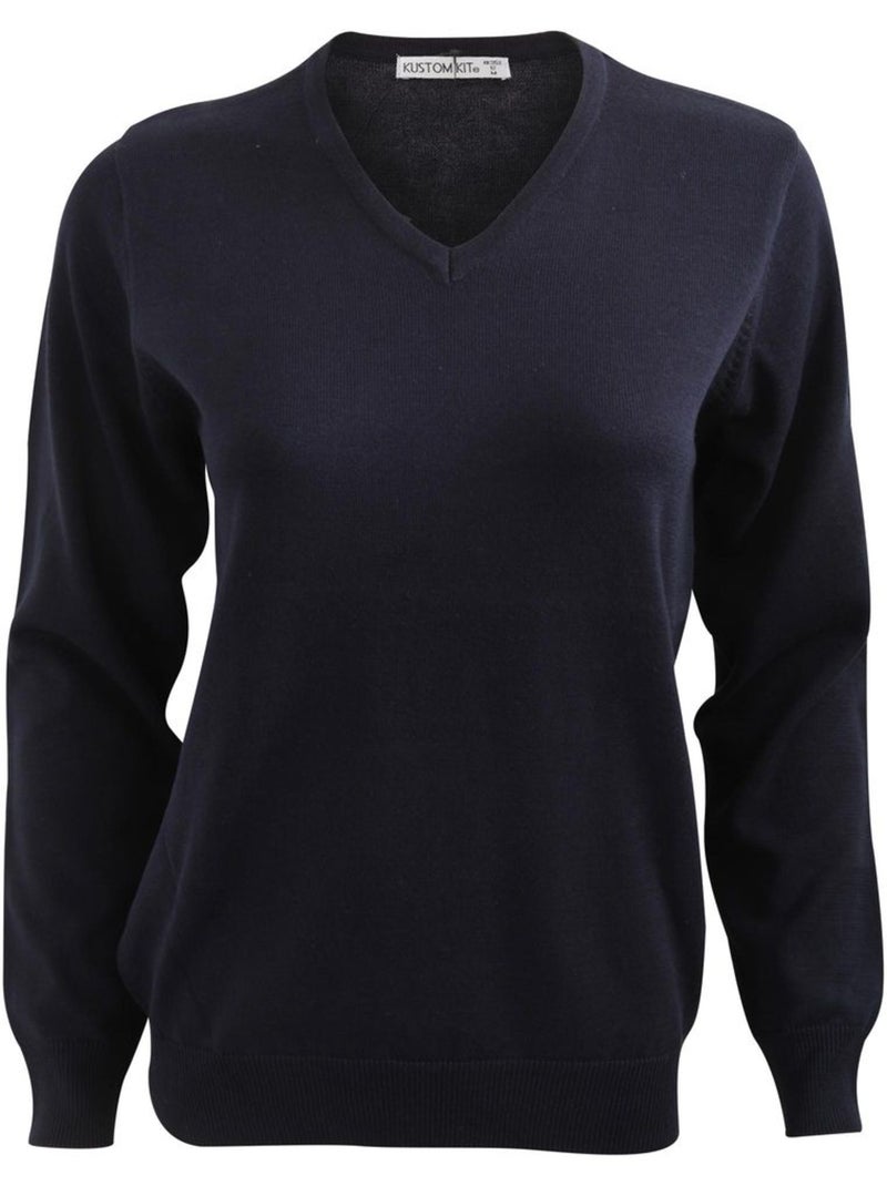 Pull à col en v arundel pour femme - kustom kit Bleu marine - Kiabi