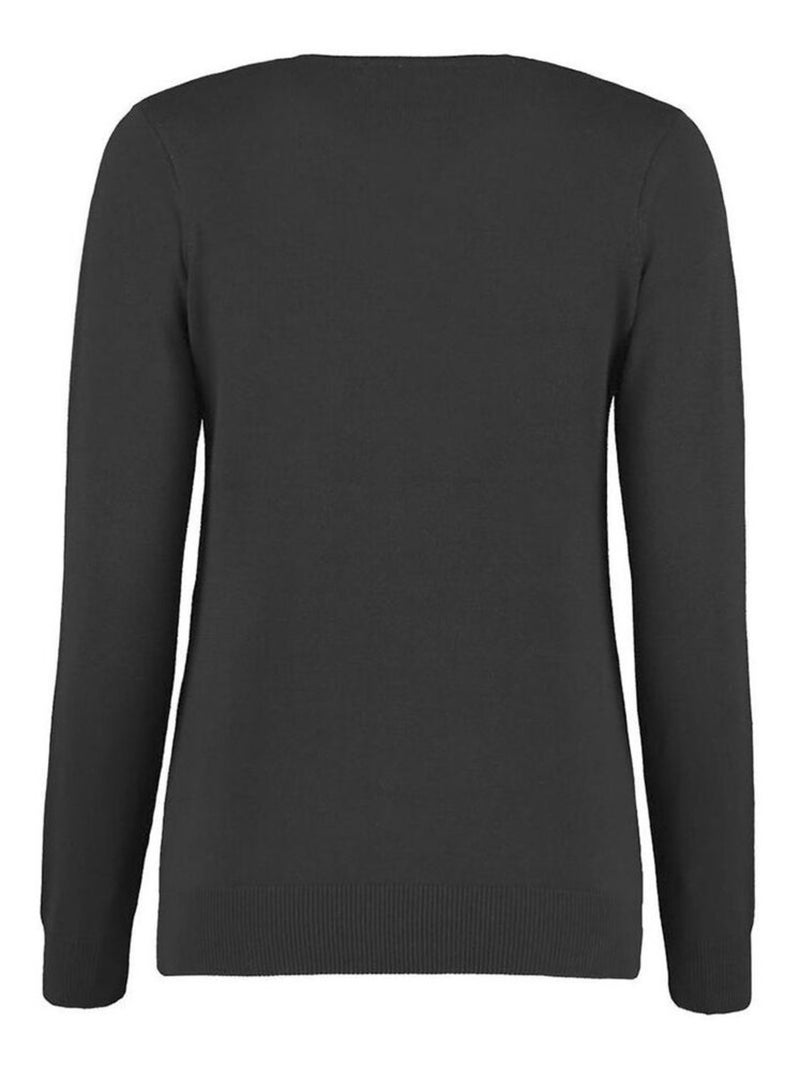 Pull à col en V Kustom Kit Arundel pour femme Noir - Kiabi