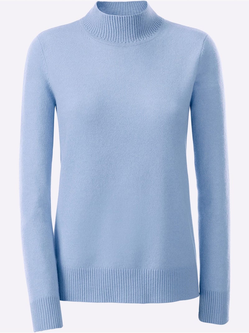 Pull à Col Montant 100% Cachemire - Taille Standard - Witt Bleu clair - Kiabi