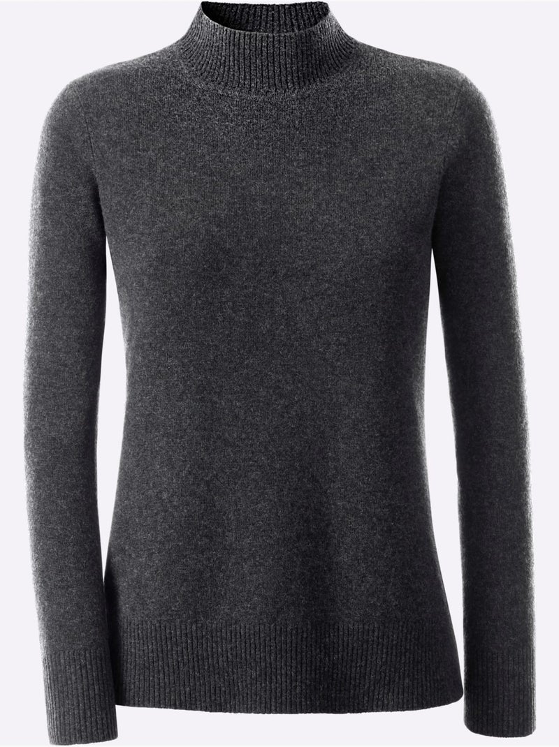 Pull à Col Montant 100% Cachemire - Taille Standard - Witt Noir Gris anthracite - Kiabi