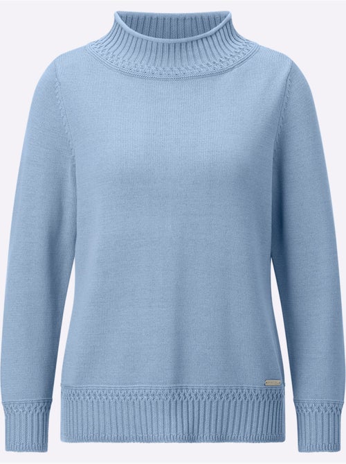 Pull à col montant 50% coton - taille standard - witt - Kiabi Pull à col montant 50% coton - taille standard - witt - Kiabi