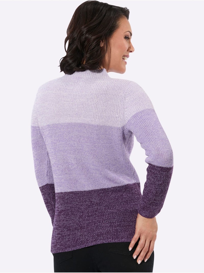 Pull à Col Montant 50% Coton - Taille Standard - Witt Lavande - Kiabi