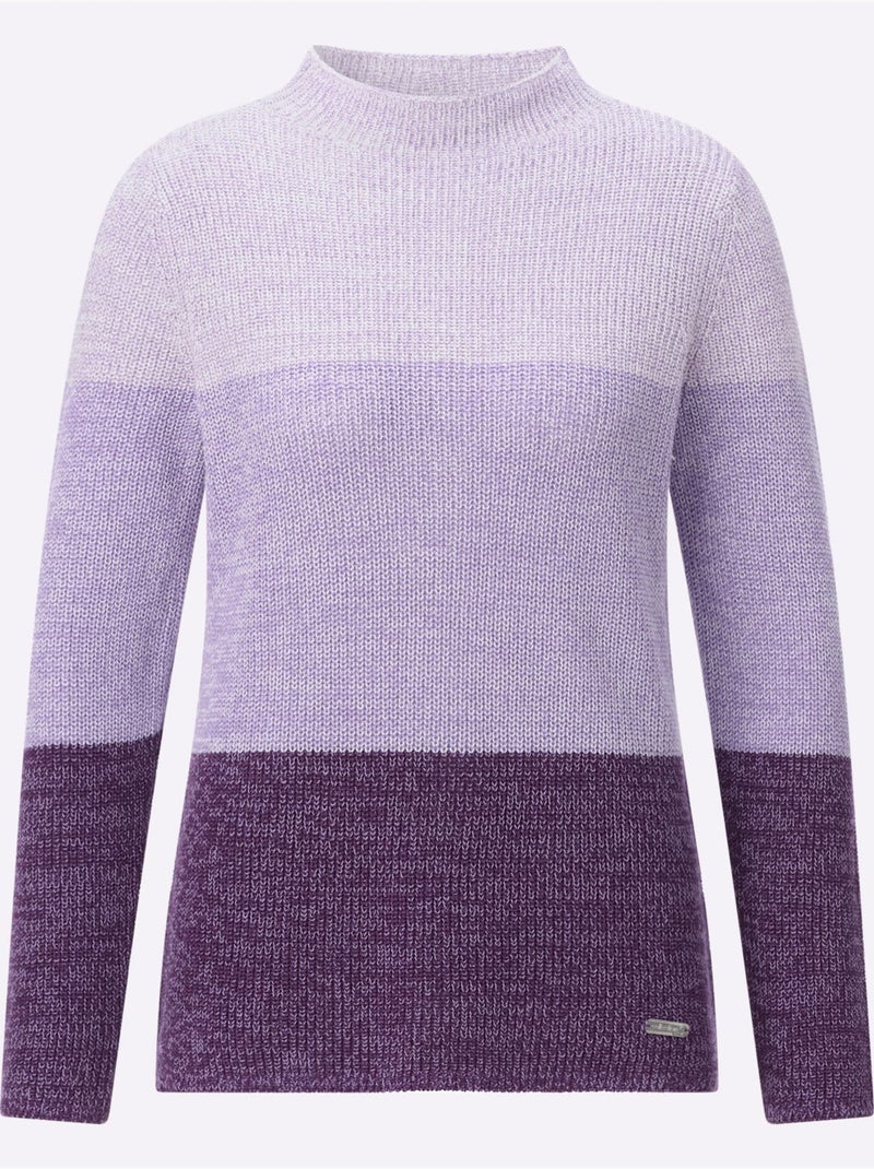 Pull à Col Montant 50% Coton - Taille Standard - Witt Lavande - Kiabi