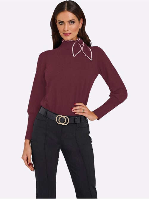 Pull à col montant 50% viscose - taille standard - helline - Kiabi Pull à col montant 50% viscose - taille standard - helline - Kiabi