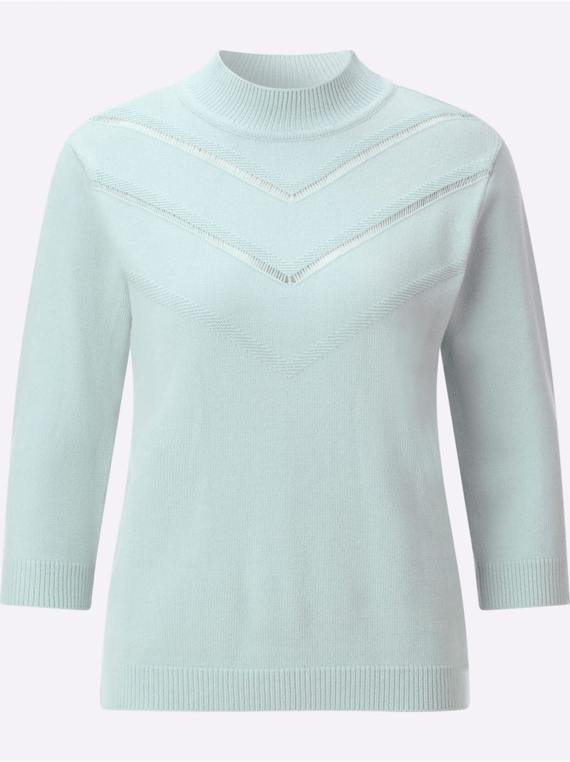 Pull à Col Montant 50% Viscose - Taille Standard - Witt Menthe - Kiabi