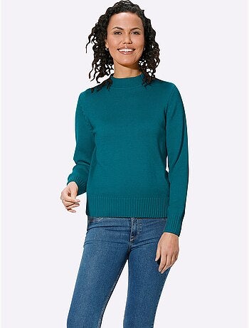 Pull femme col tortue et finitions côtelées manches et ourlet - Taille standard - Witt