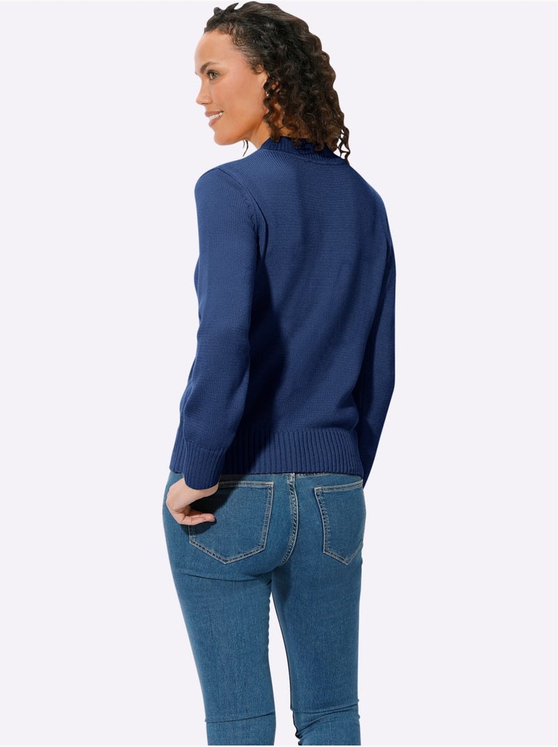 Pull à Col Montant Avec Coton - Taille Standard - Witt Bleu roi - Kiabi