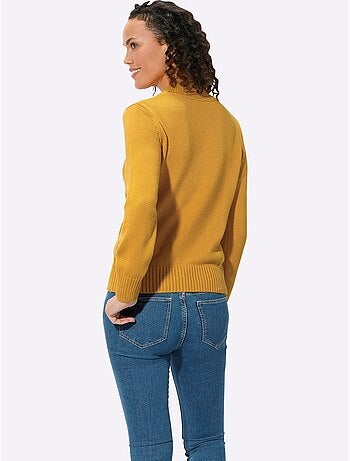 Pull femme col tortue et finitions côtelées manches et ourlet - Taille standard - Witt