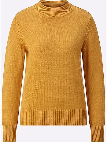 Pull femme col tortue et finitions côtelées manches et ourlet - Taille standard - Witt