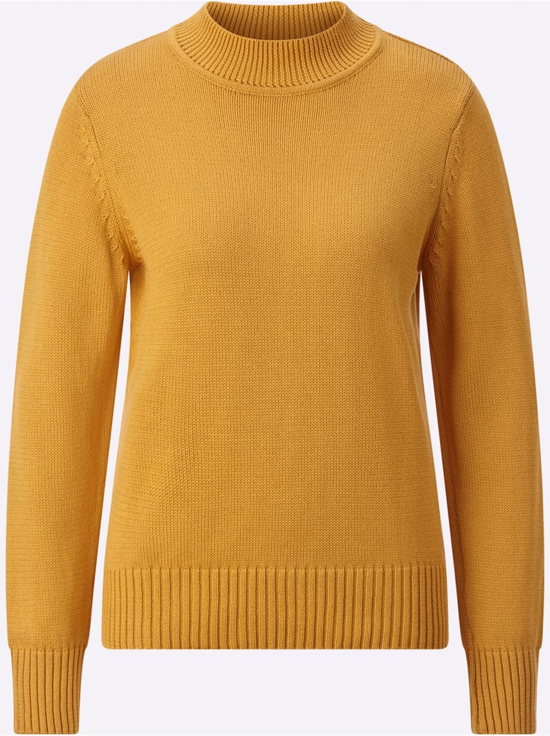 Pull à col montant avec coton - taille standard - witt Jaune - Kiabi