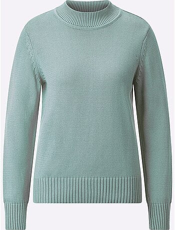 Pull femme col tortue et finitions côtelées manches et ourlet - Taille standard - Witt
