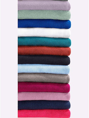 Pull femme col tortue et finitions côtelées manches et ourlet - Taille standard - Witt