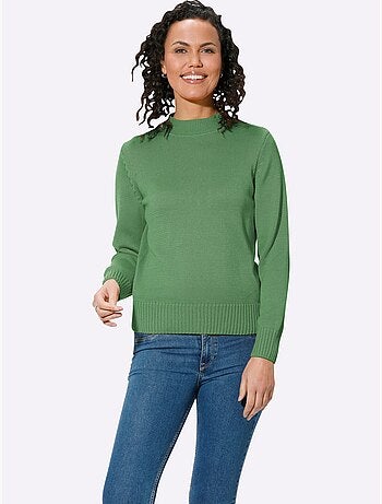 Pull femme col tortue et finitions côtelées manches et ourlet - Taille standard - Witt