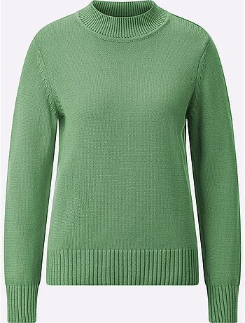 Pull femme col tortue et finitions côtelées manches et ourlet - Taille standard - Witt