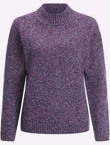 Pull à col montant avec manches longues et finitions côtelées - Taille standard - Moda Vilona