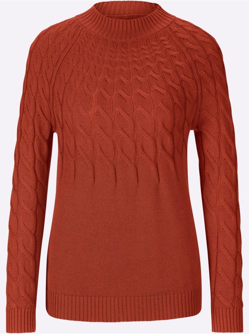 Pull à col montant avec motif torsadé et manches longues - Taille standard - Helline - Kiabi Pull à col montant avec motif torsadé et manches longues - Taille standard - Helline - Kiabi