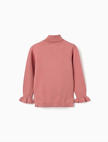 Pull à col montant avec poignets à volants
