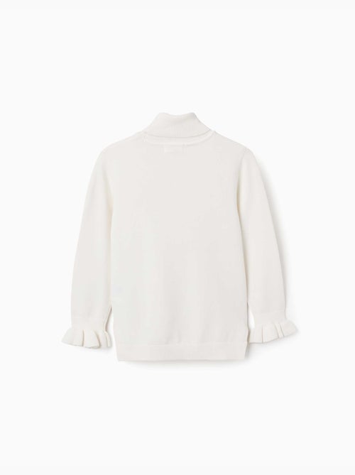 Pull à col montant avec poignets volantés - Kiabi