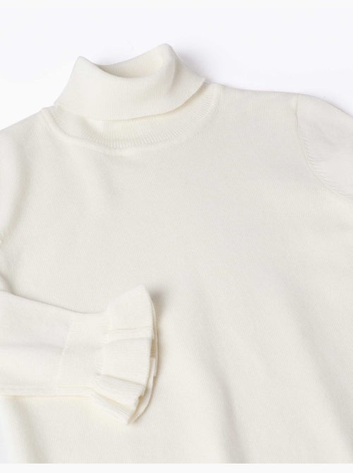Pull à col montant avec poignets volantés - Kiabi
