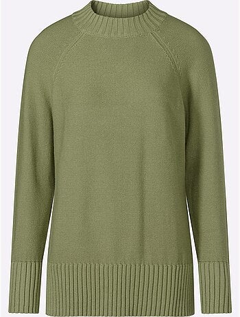 Pull à col montant boutons fantaisie au dos - taille standard - moda vilona