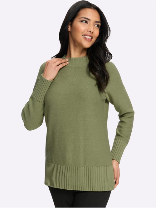 Pull à col montant boutons fantaisie au dos - taille standard - moda vilona - Kiabi