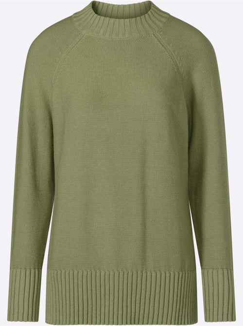 Pull à col montant boutons fantaisie au dos - taille standard - moda vilona - Kiabi