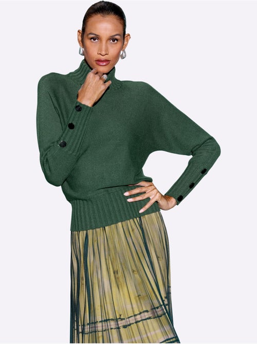 Pull à col montant brillance soyeuse et mate - taille standard - helline - Kiabi Pull à col montant brillance soyeuse et mate - taille standard - helline - Kiabi