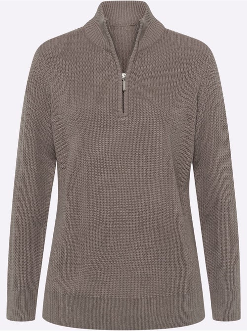 Pull à Col Montant Col Montant à Glissière - Taille Standard - Moda Vilona - Kiabi