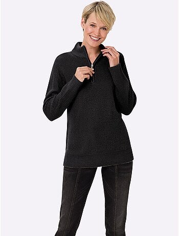 Pull à Col Montant Col Montant à Glissière - Taille Standard - Moda Vilona