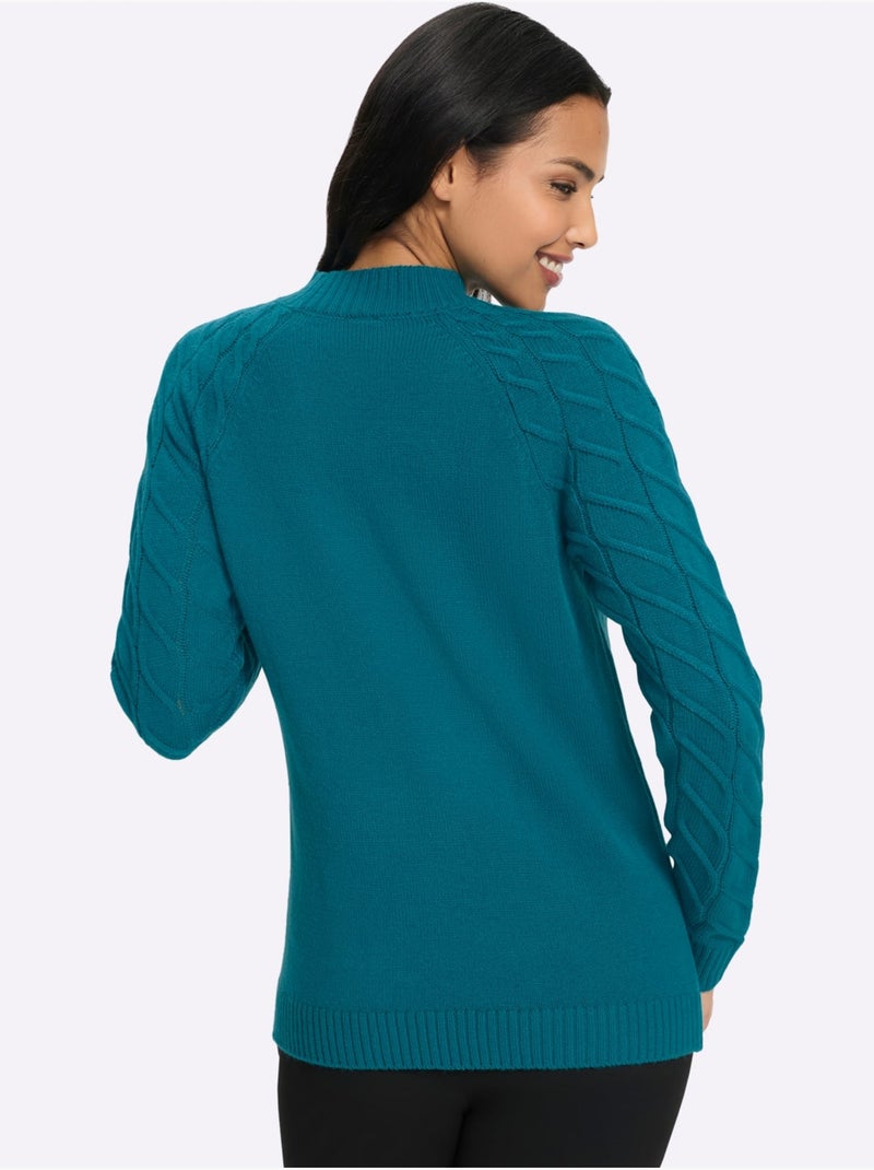 Pull à col montant col montant chaud - taille standard - moda vilona Bleu pétrole - Kiabi