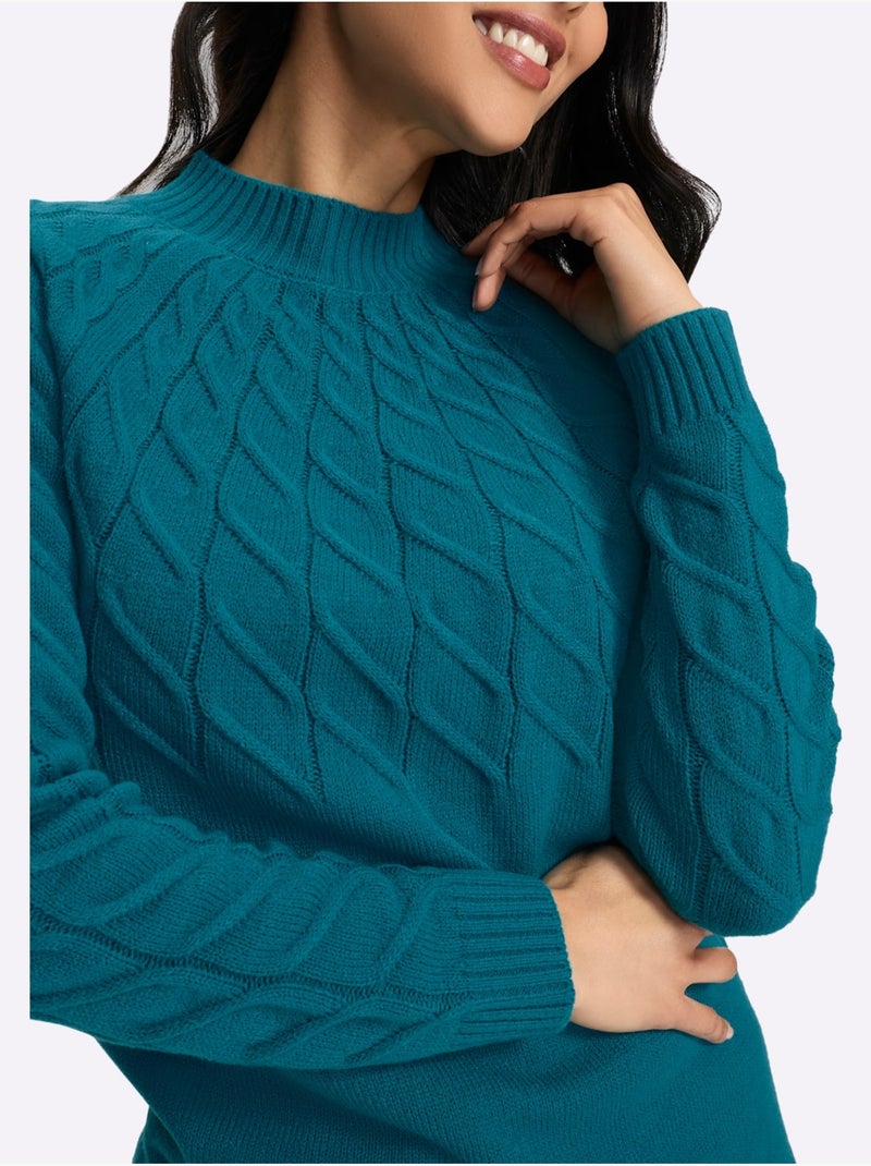 Pull à col montant col montant chaud - taille standard - moda vilona Bleu pétrole - Kiabi