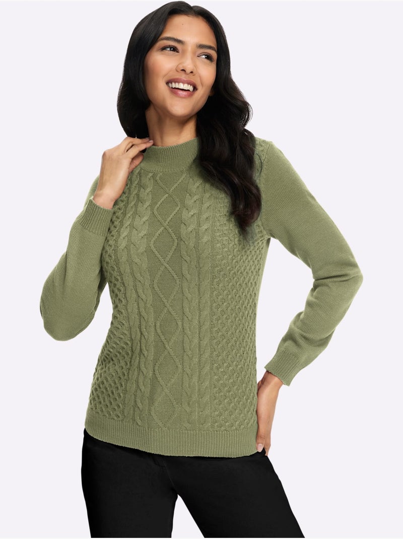 Pull à col montant col montant chaud - taille standard - moda vilona Bleu Vert Gris - Kiabi