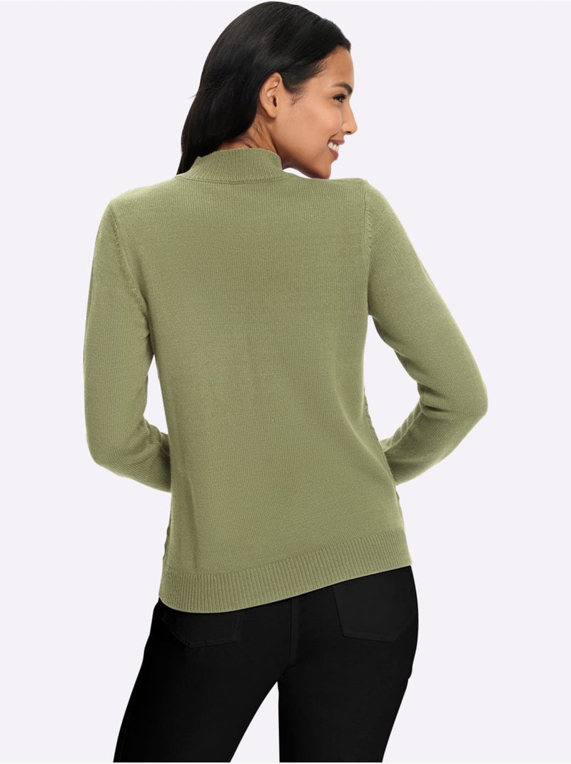 Pull à col montant col montant chaud - taille standard - moda vilona Bleu Vert Gris - Kiabi