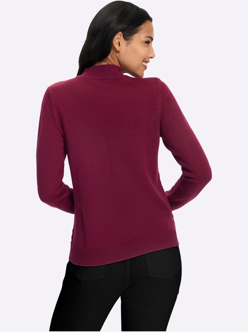 Pull à col montant col montant chaud - taille standard - moda vilona Bordeaux - Kiabi