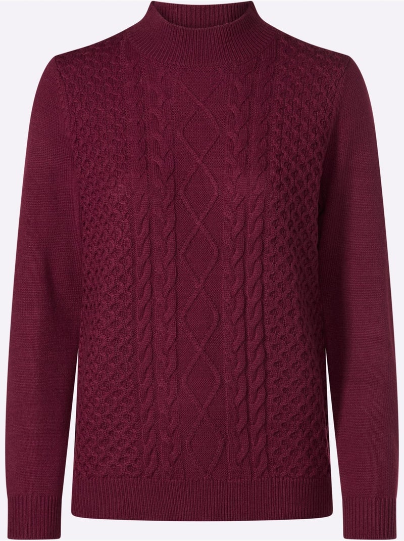 Pull à col montant col montant chaud - taille standard - moda vilona Bordeaux - Kiabi