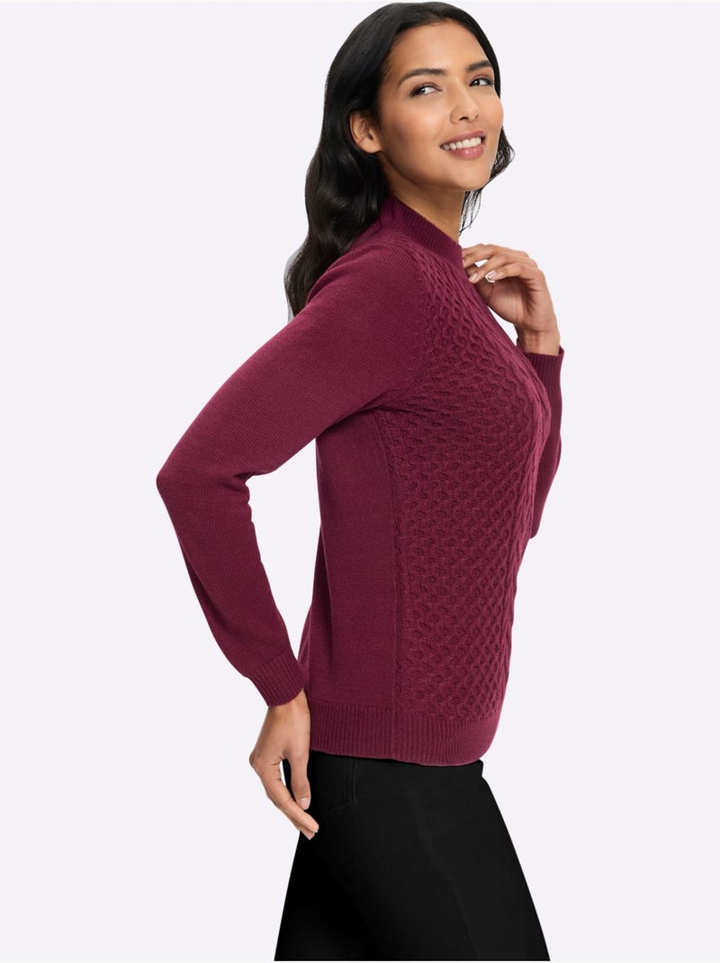 Pull à col montant col montant chaud - taille standard - moda vilona Bordeaux - Kiabi