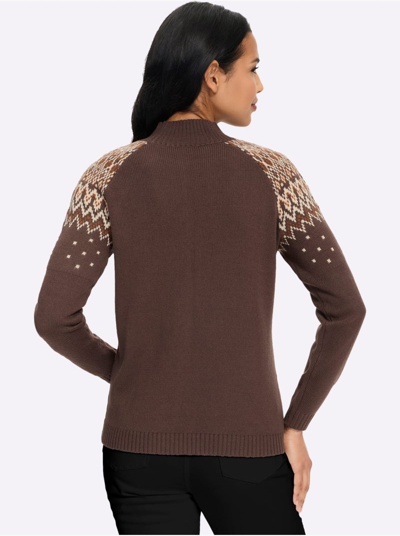 Pull à col montant col montant chaud - taille standard - moda vilona Marron - Kiabi
